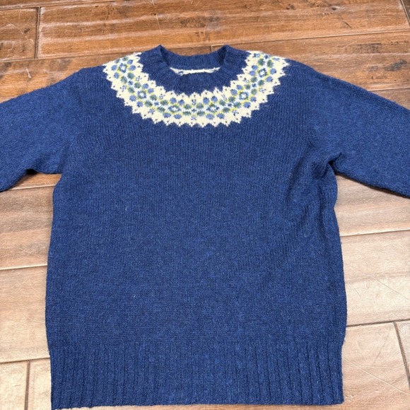 Vintage Dean's Of Scotland Cardigan Fair Isle Sweater | Blue | Size 38 Small - Picture 4 of 12